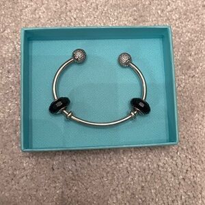 Elegant Silver and Black Women's Bracelet